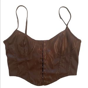 Faux Leather Corset